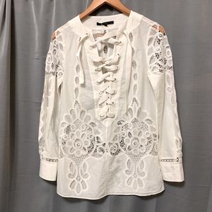 GUCCI white lace top NWT